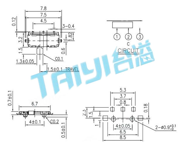 mini撥動開關(guān)T5-K12D10