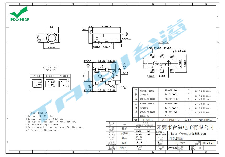PJ-242耳機(jī)插座