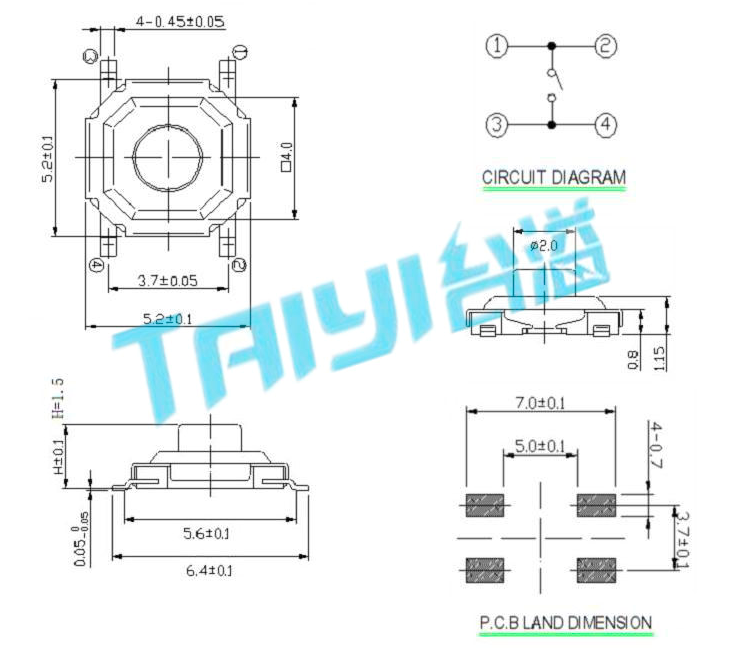 銅頭輕觸開關_貼片輕觸開關_臺溢電子