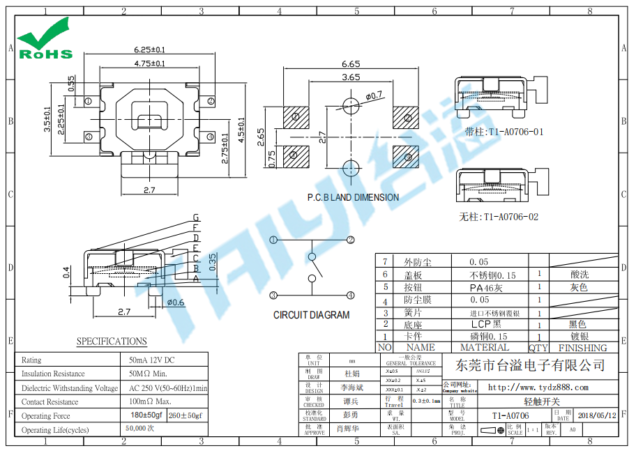 5.0*3.5 輕觸T1-A0706
