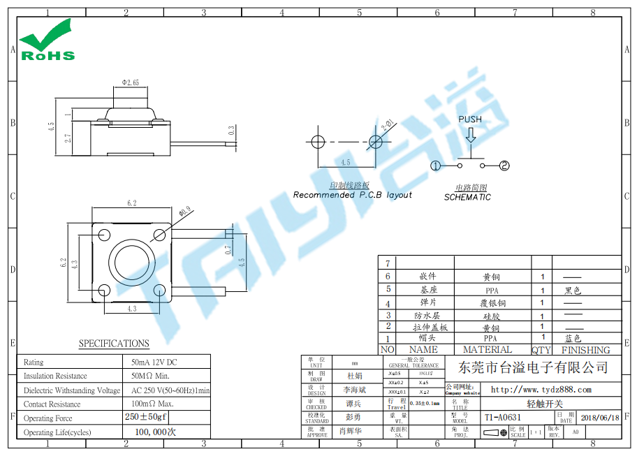 6*6 輕觸T1-A0631