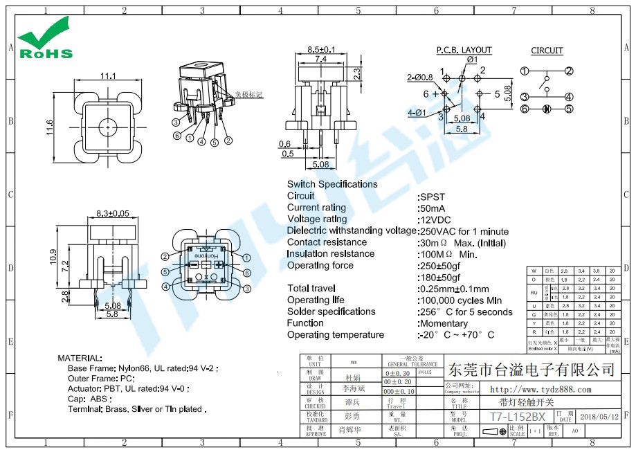 T7-L152BX 帶燈開關(guān)