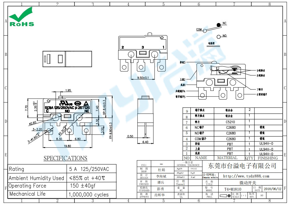 微動開關T4-M1810